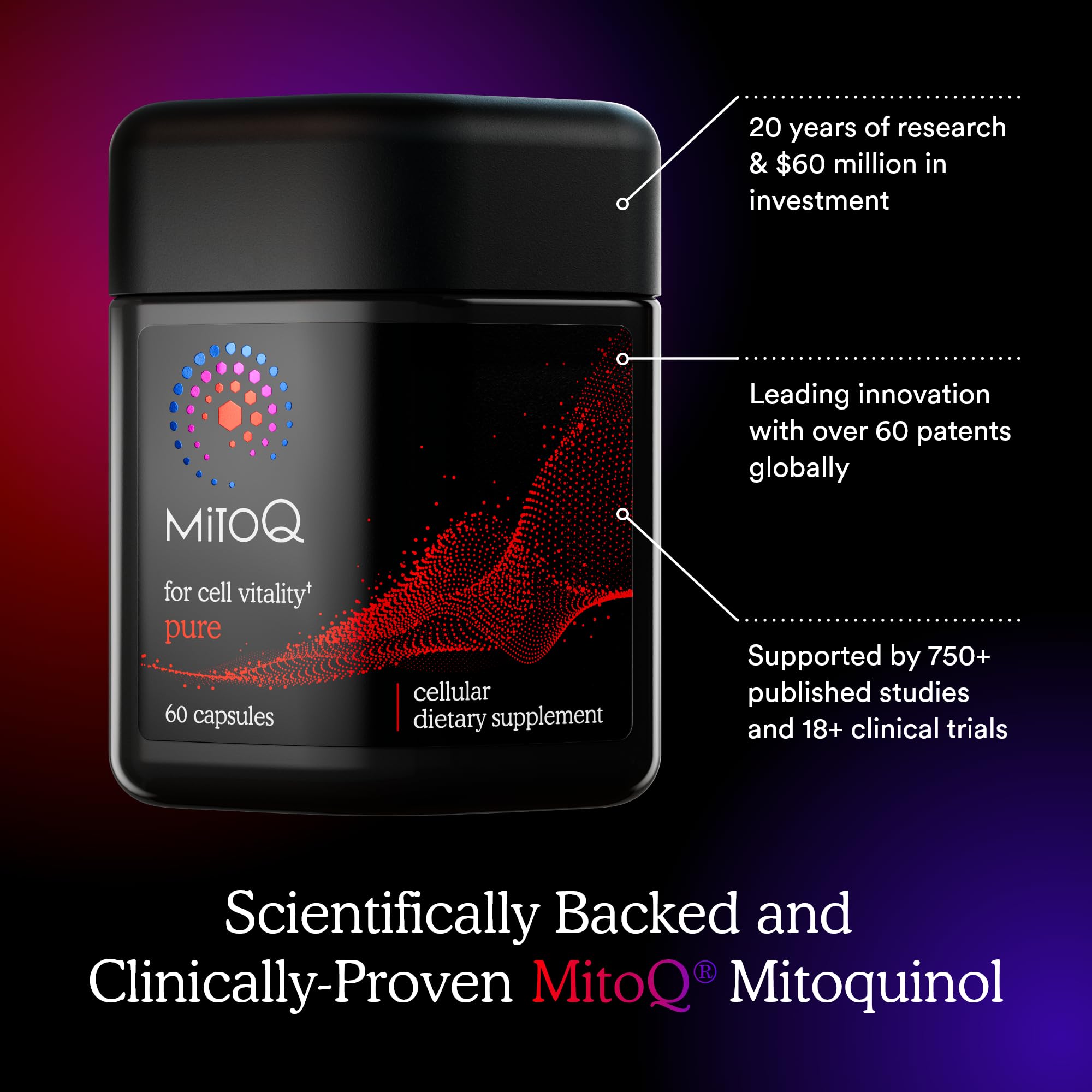 MitoQ Pure Advanced Mitochondria Supplement | Superior Bioavailability for Energy, Aging & Vitality