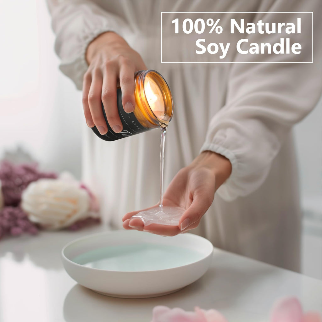 MOASITN Cherry Blossom Scented Candle – Natural Soy, Handmade 7oz Jar