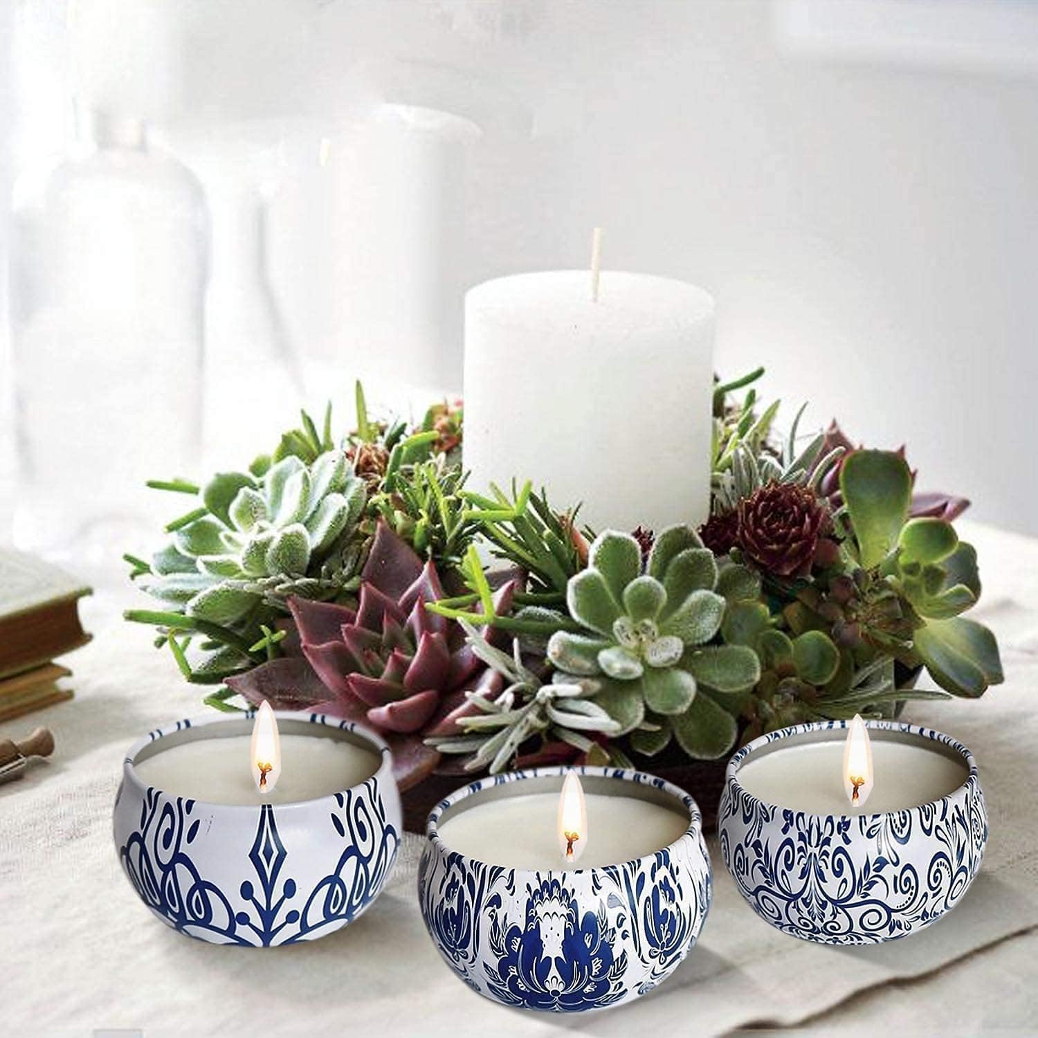 Set of 16 Scented Candles Gifts – Travel Tin Jars, 2.5 oz