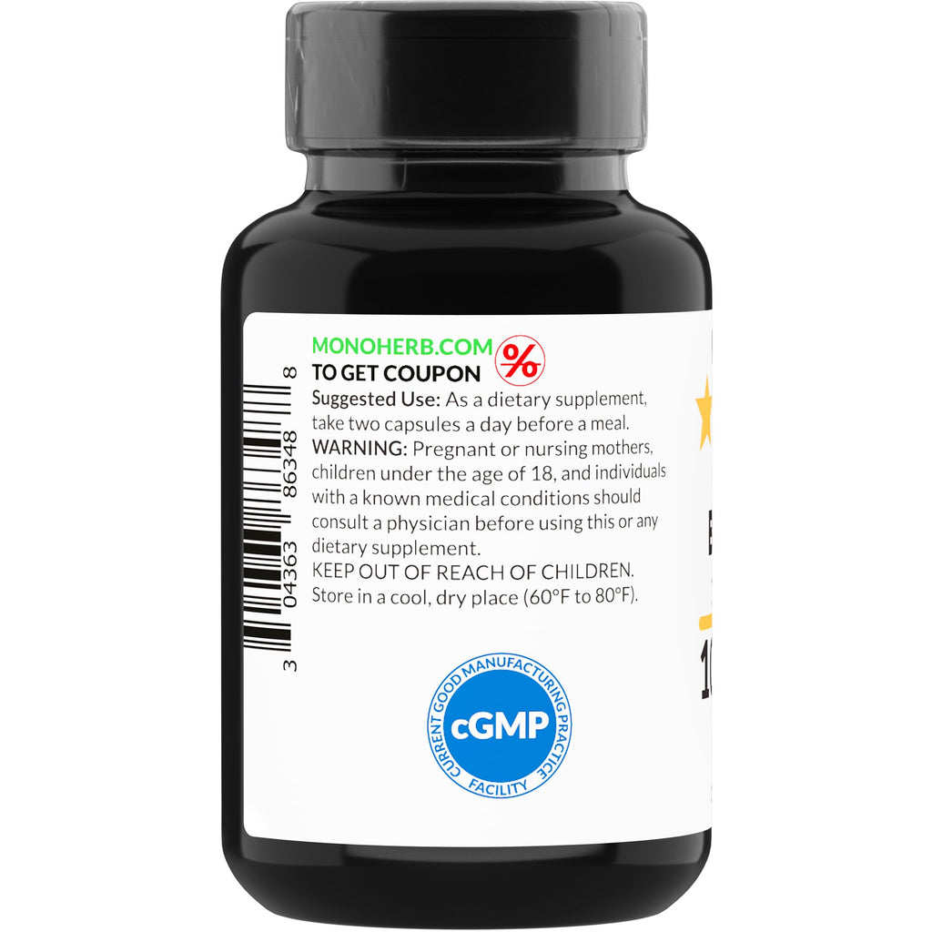 MONOHERB Citrus Bergamot Extract 1000 mg - 90 Vegetarian Capsules | Extra Strength 10X