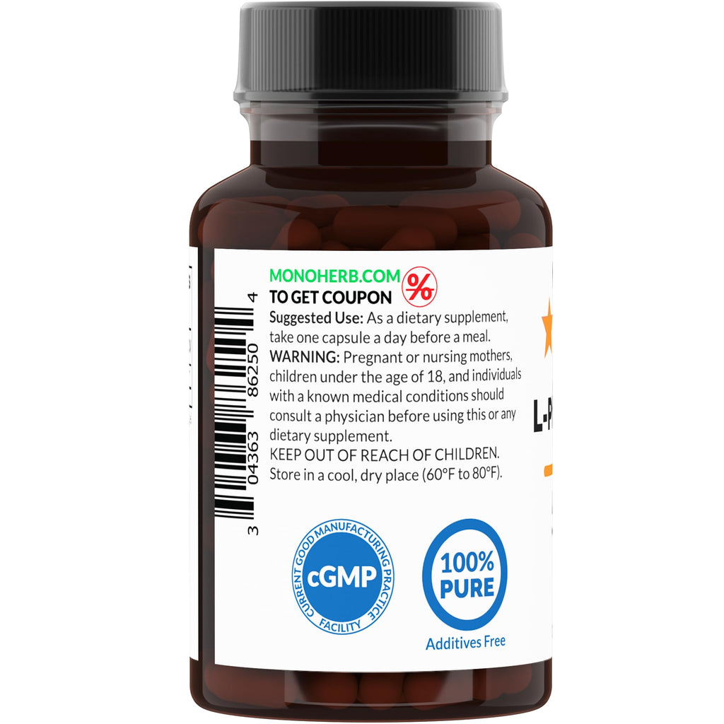 MONOHERB L-Phenylalanine 500 mg – 90 Veg Capsules