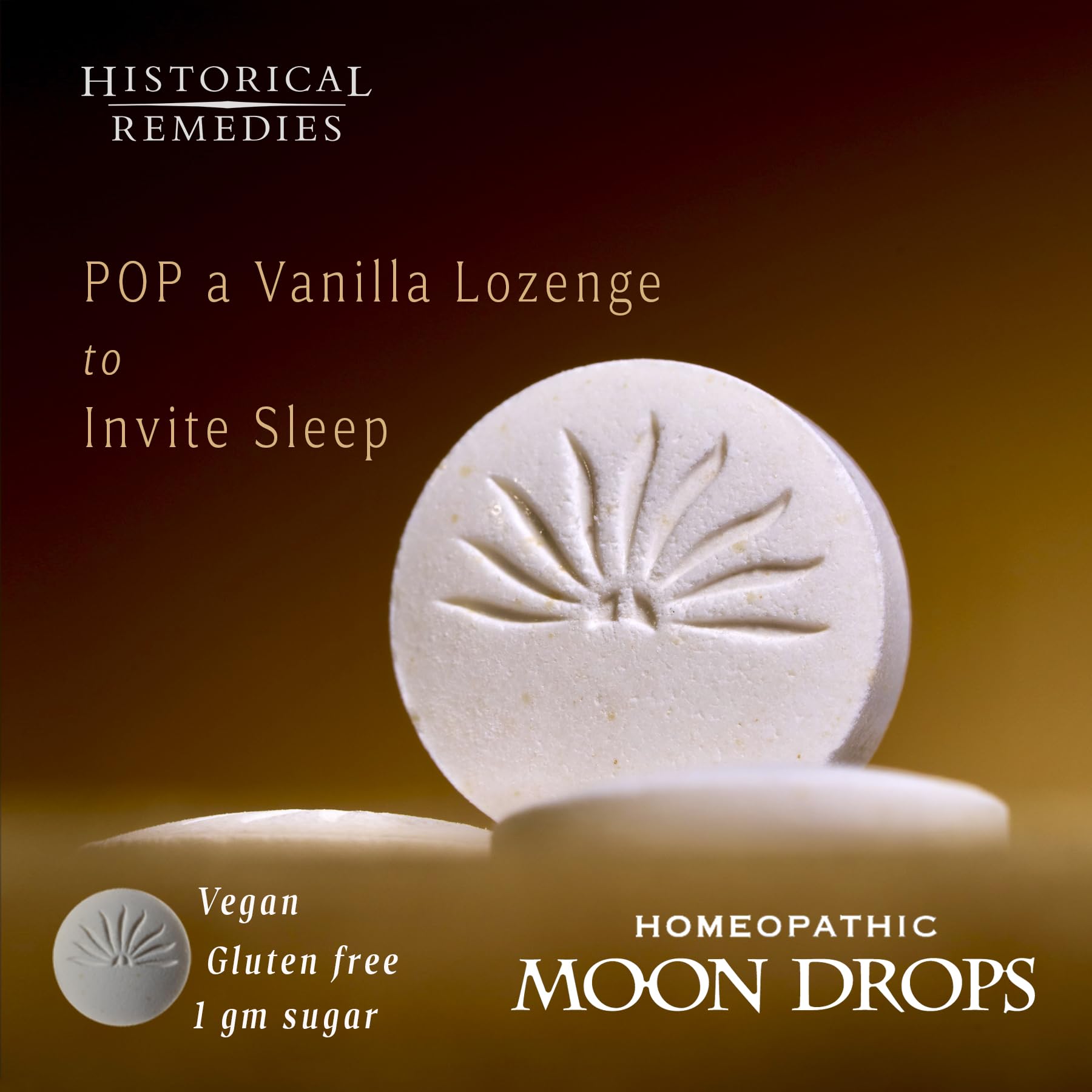 Moon Drops Sleep Aid Lozenges (3 Pack) – Homeopathic Vanilla, Coffea Cruda 12X, Vegan & Gluten-Free