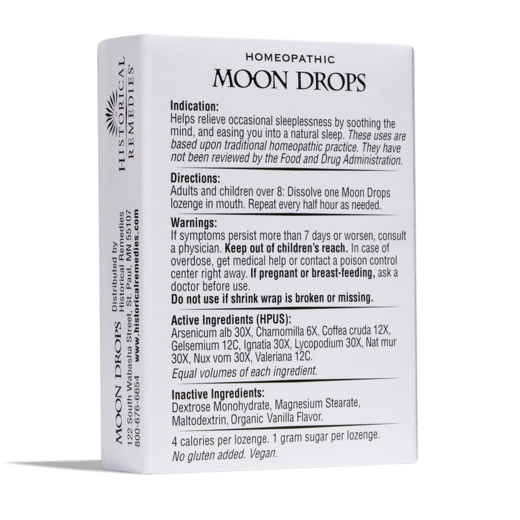 Moon Drops Sleep Aid Lozenges (1 Pack) – Homeopathic Vanilla, Vegan & Gluten-Free