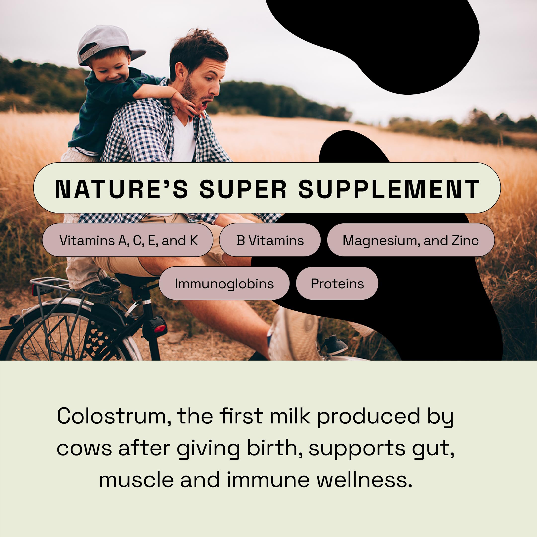 MOOVE Bovine Colostrum Capsules 1,000mg – Grass-Fed Dutch Cows | Immune & Gut Support | 60ct