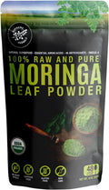 SUPREME HERBALS: 100% Raw Moringa Leaf Powder – Organic Certified, 8 oz Resealable Bag