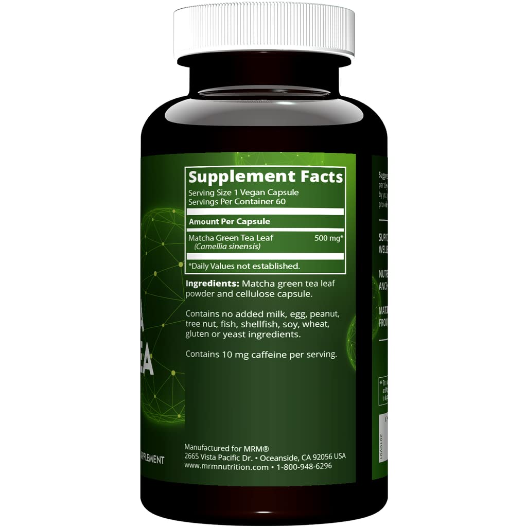 MRM Matcha Green Tea Capsules - 60 Servings | Immune Support & Metabolism