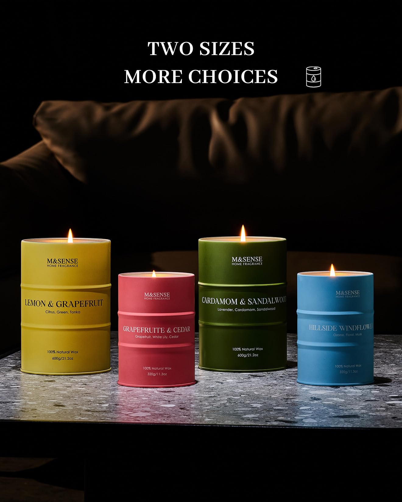M&SENSE Cherry Bomb Scented Candle - Large 21.2 oz Soy Wax Candle, Gift for Women | Home Fragrance