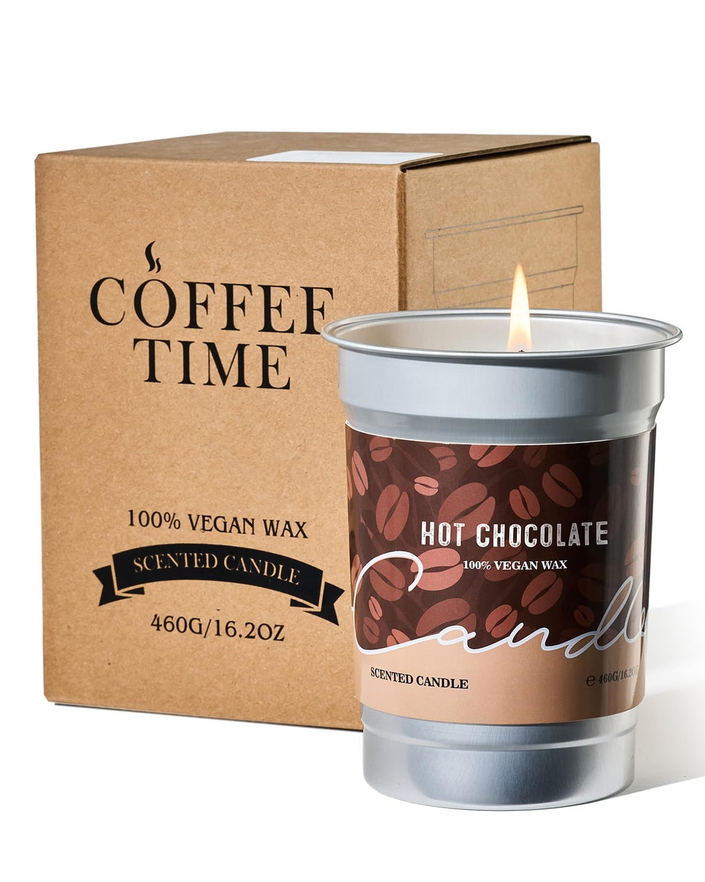 M&SENSE Hot Chocolate Scented Candles, Soy Wax 16.2oz – 100 Hours Long Lasting Clean Burn, Organic Cocoa Candles Non Toxic, Large Fall Seasonal Candle for Home, Holiday Aromatherapy Gifts for Women