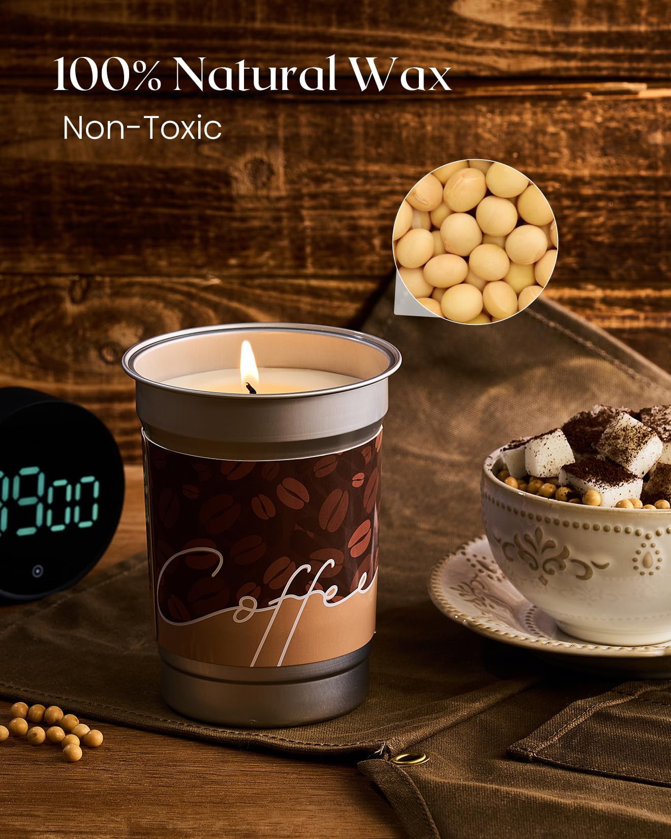 M&SENSE Hot Chocolate Scented Candles, Soy Wax 16.2oz – 100 Hours Long Lasting Clean Burn, Organic Cocoa Candles Non Toxic, Large Fall Seasonal Candle for Home, Holiday Aromatherapy Gifts for Women