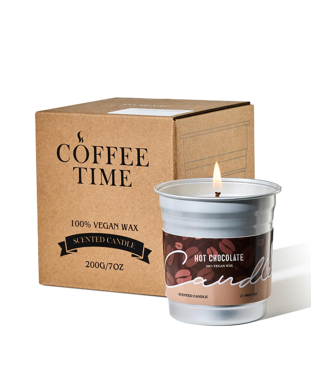 M&SENSE Hot Chocolate Scented Candles 7oz – Soy Wax, 42h Burn, Non-Toxic, Cozy Home Aroma