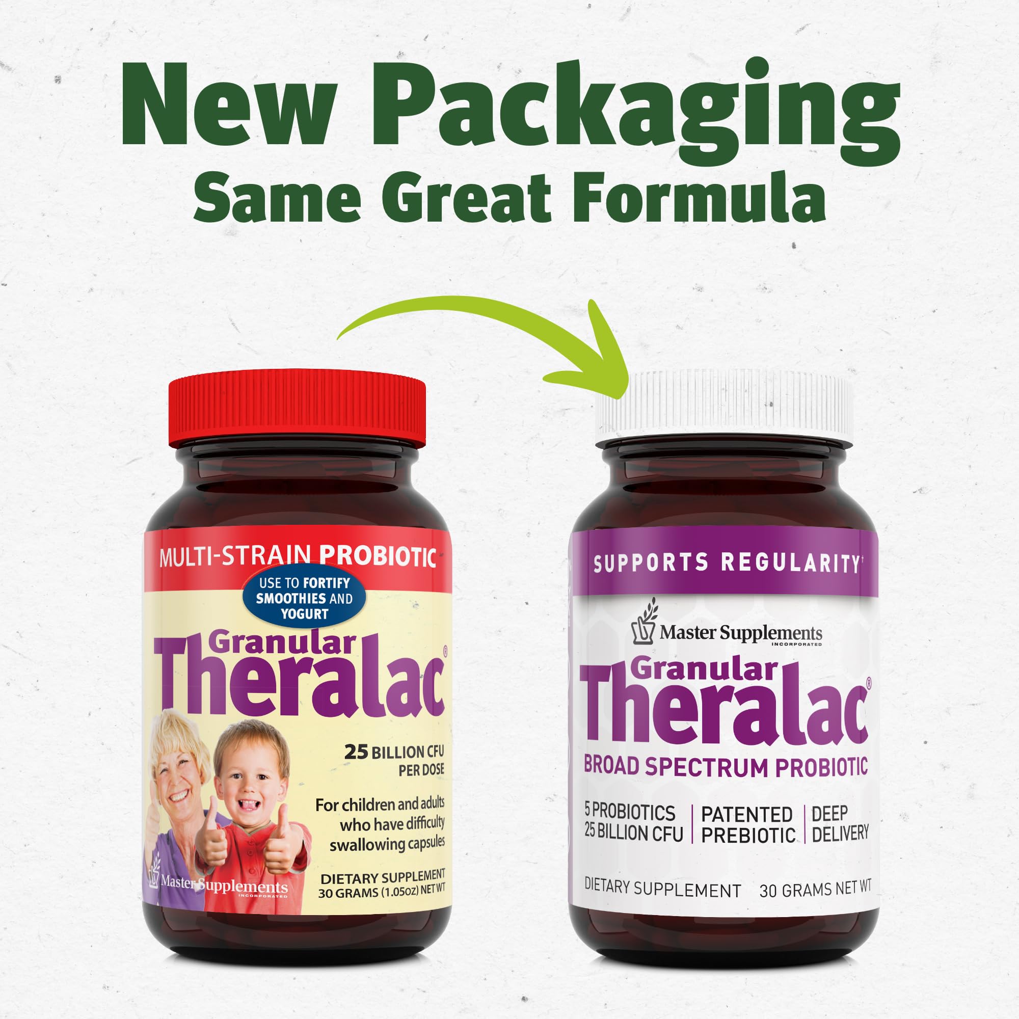 Master Supplements Granular Theralac Probiotic Powder – 25B CFU, 40 Servings, Vegan & Gluten Free
