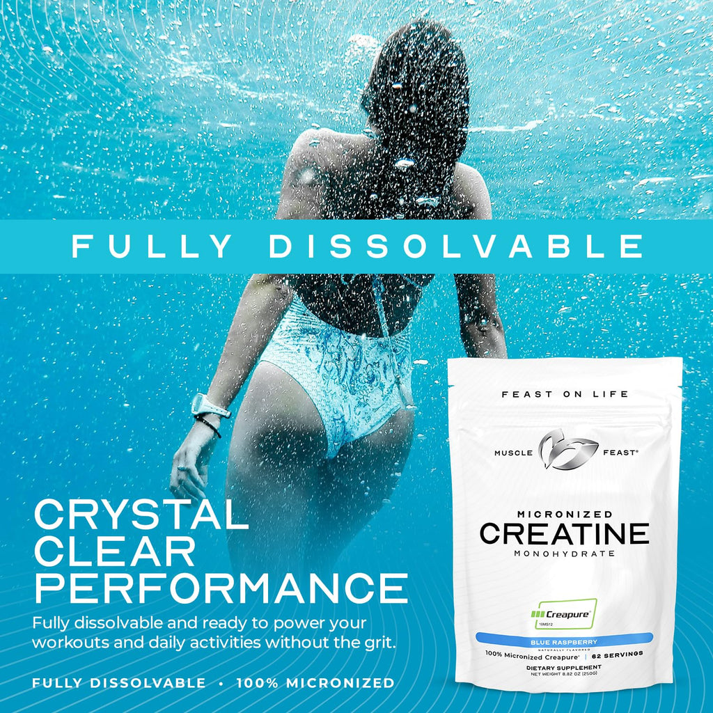 Muscle Feast Creapure Orange Creatine Powder – 62 Servings, Pre- or Post-Workout