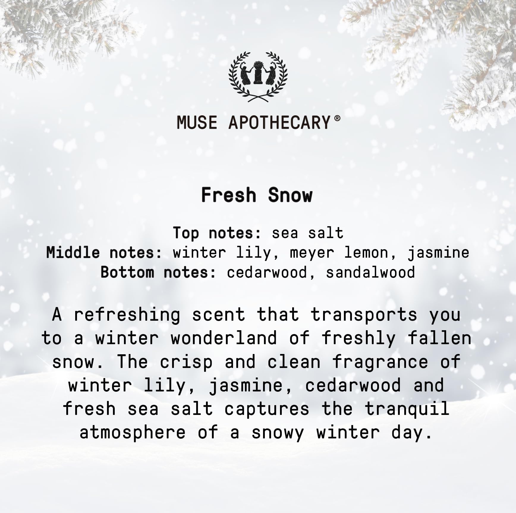 Muse Apothecary Pillow Ritual Pillow Mist – Fresh Snow (8 oz) 2-Pack