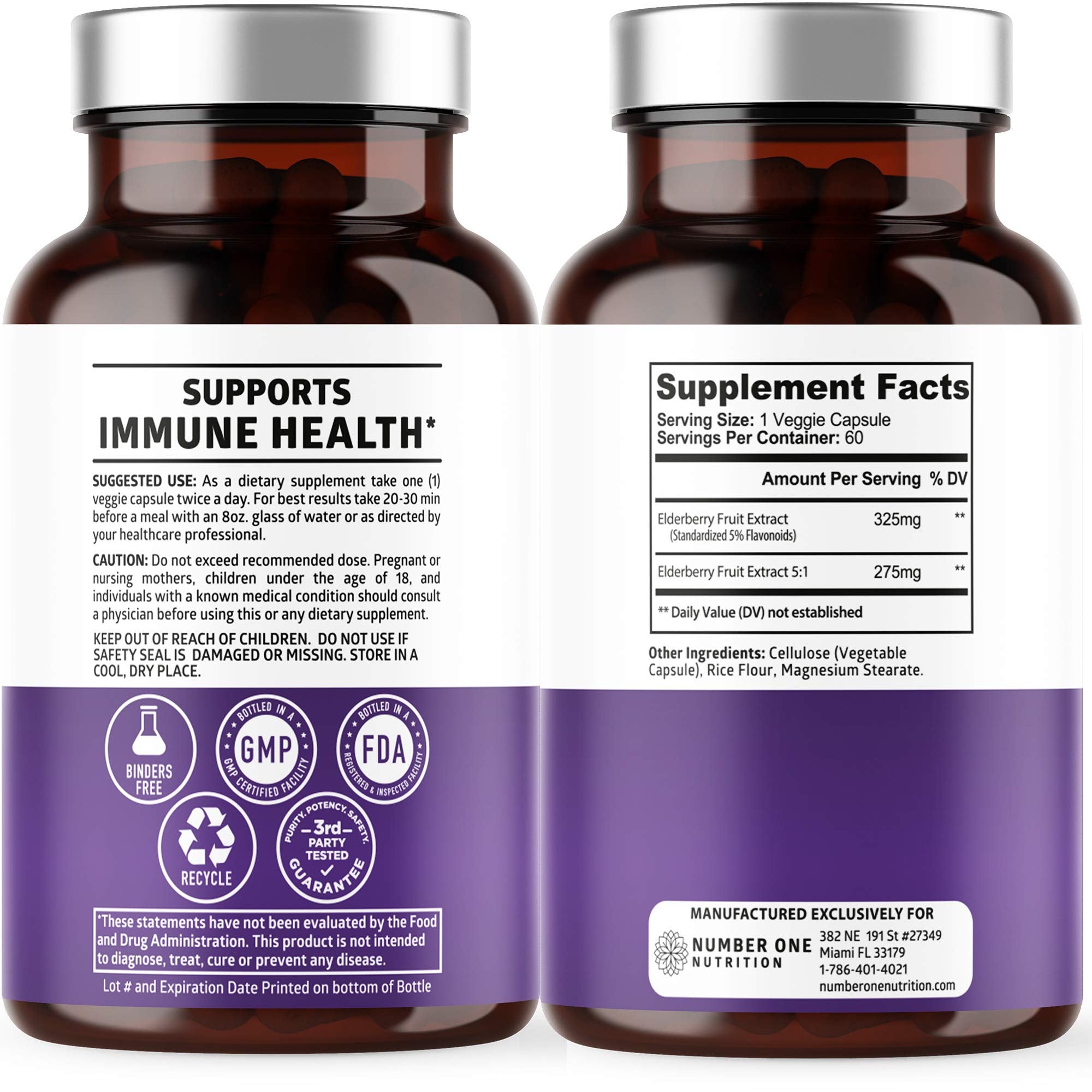 N1N Premium Black Elderberry Capsules for Adults – Max Strength Immunity