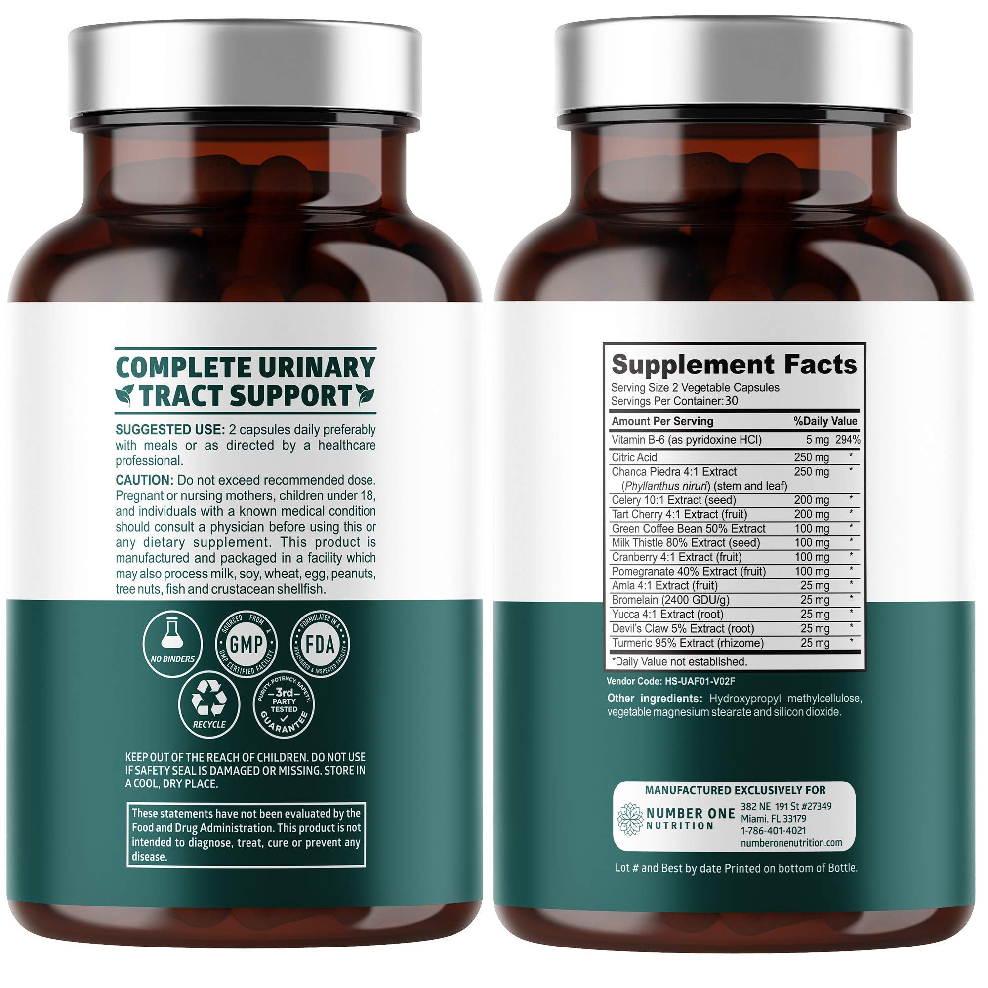 N1N Premium Uric Acid Support – 14x Potent Herbs, All Natural Kidney & Uric Acid Cleanse (Pack of 2)