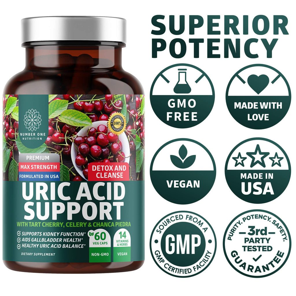N1N Premium Uric Acid Support – 14x Potent Herbs, All Natural Kidney & Uric Acid Cleanse (Pack of 2)