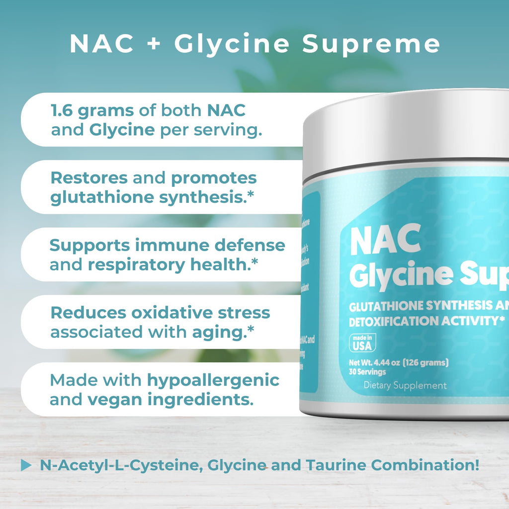 MYOXCIENCE NAC Glycine Supreme – NAC + Glycine + Taurine (Natural Peach & Pineapple) 30 Servings