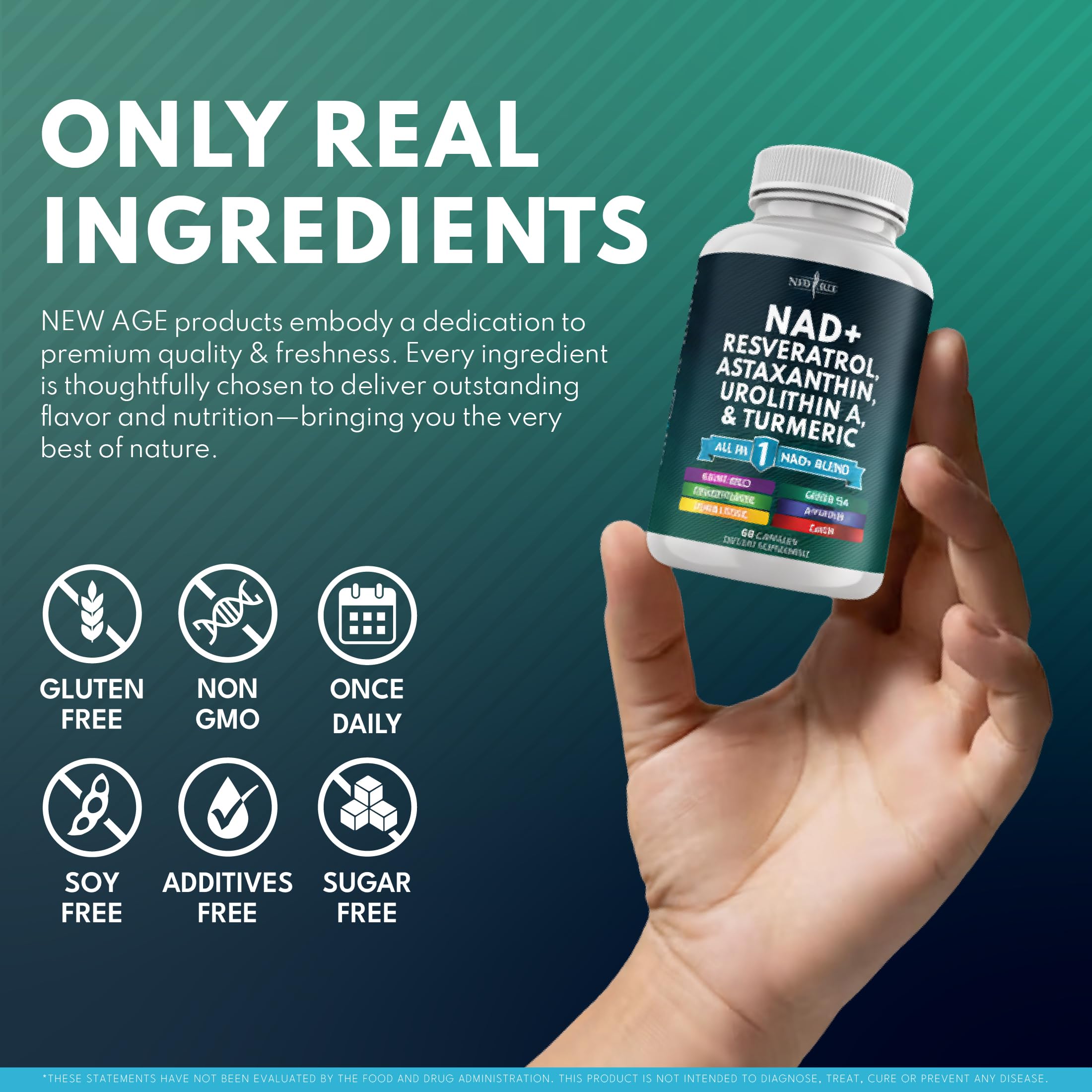 NEW AGE NAD+ Supplement – Astaxanthin, Urolithin A, Resveratrol, CoQ10 | Cellular Energy & Mitochondrial Support