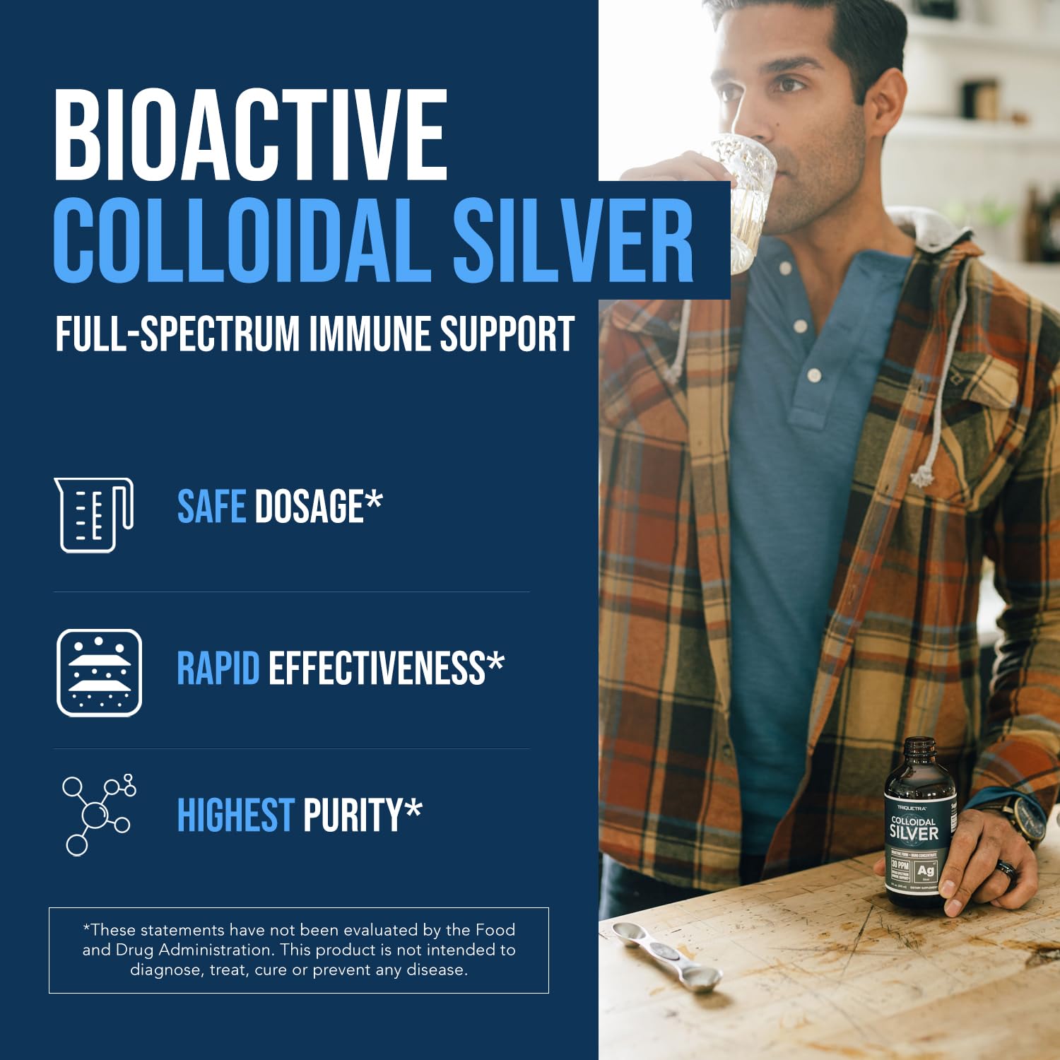 Bioactive Colloidal Silver 8 oz – Glass Bottle, 30 PPM, Immune Support