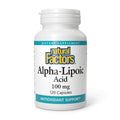 Natural Factors Alpha-Lipoic Acid 100 mg, 120 Capsules | Antioxidant Support