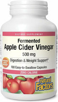 Natural Factors Apple Cider Vinegar Capsule – Supports Digestion & Weight Management | 180 capsules (90 servings)