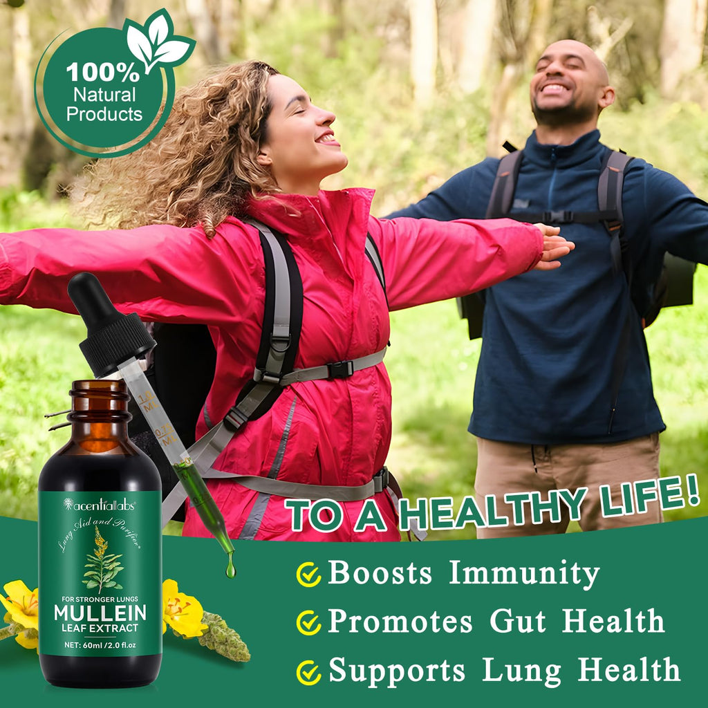 Mullein Drops for Lungs – Natural Leaf Extract & Chlorophyll (2 oz)