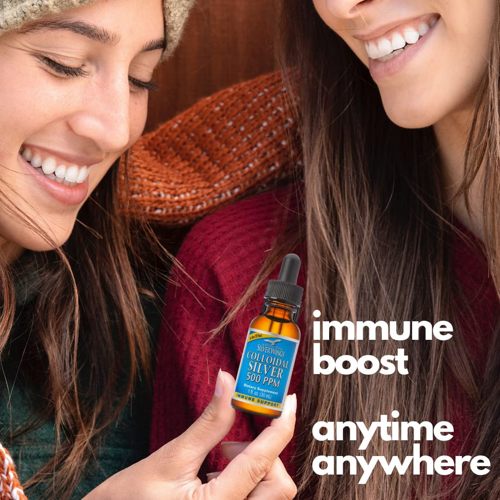Natural Path Silver Wings Colloidal Silver 500ppm – Immune Support (4 oz Dropper)