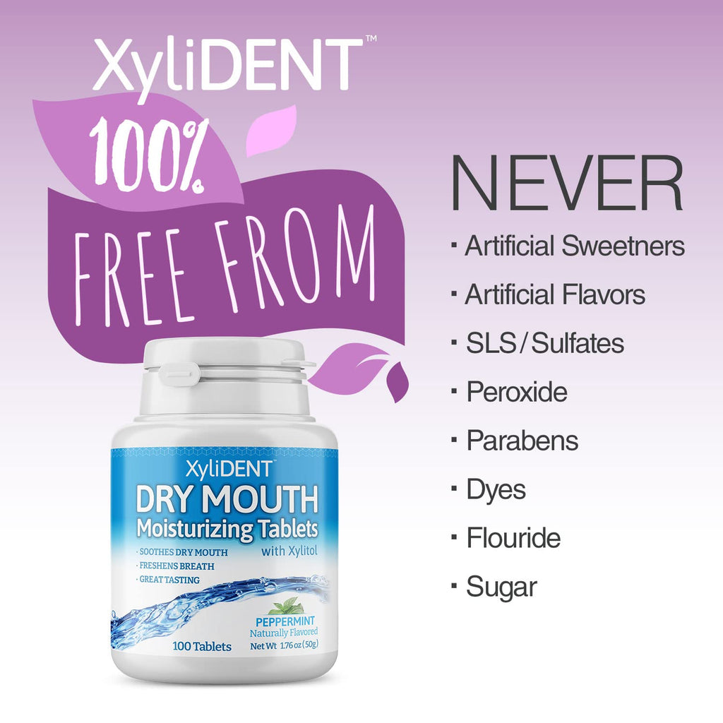 Nature's Stance XyliDENT Dry Mouth Tablets – Stimulate Saliva & Fresh Breath (Peppermint)