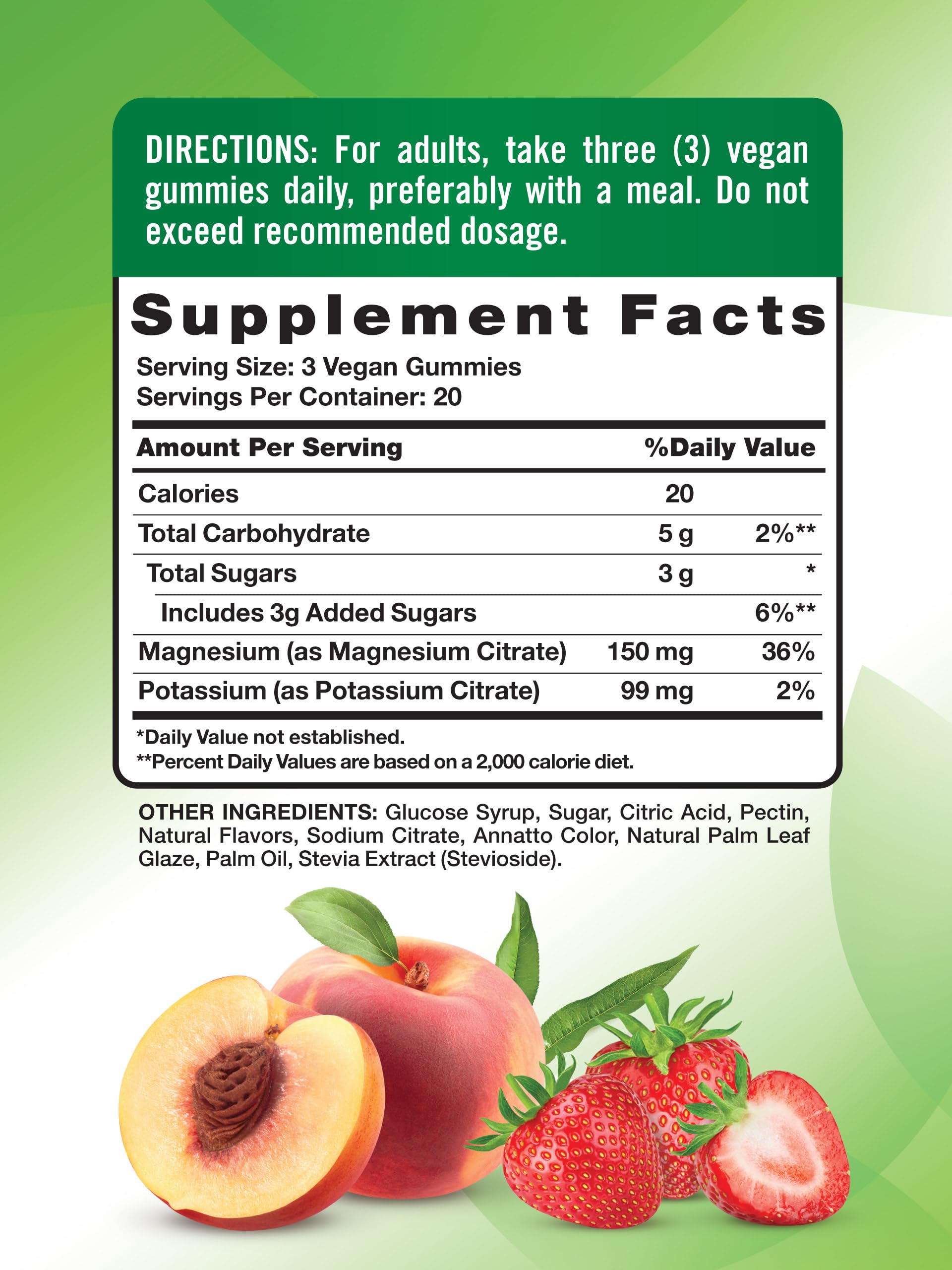 Nature's Truth Potassium Magnesium Citrate Gummies – 60 Count, Vegan, Non-GMO & Gluten Free (Pack of 2)