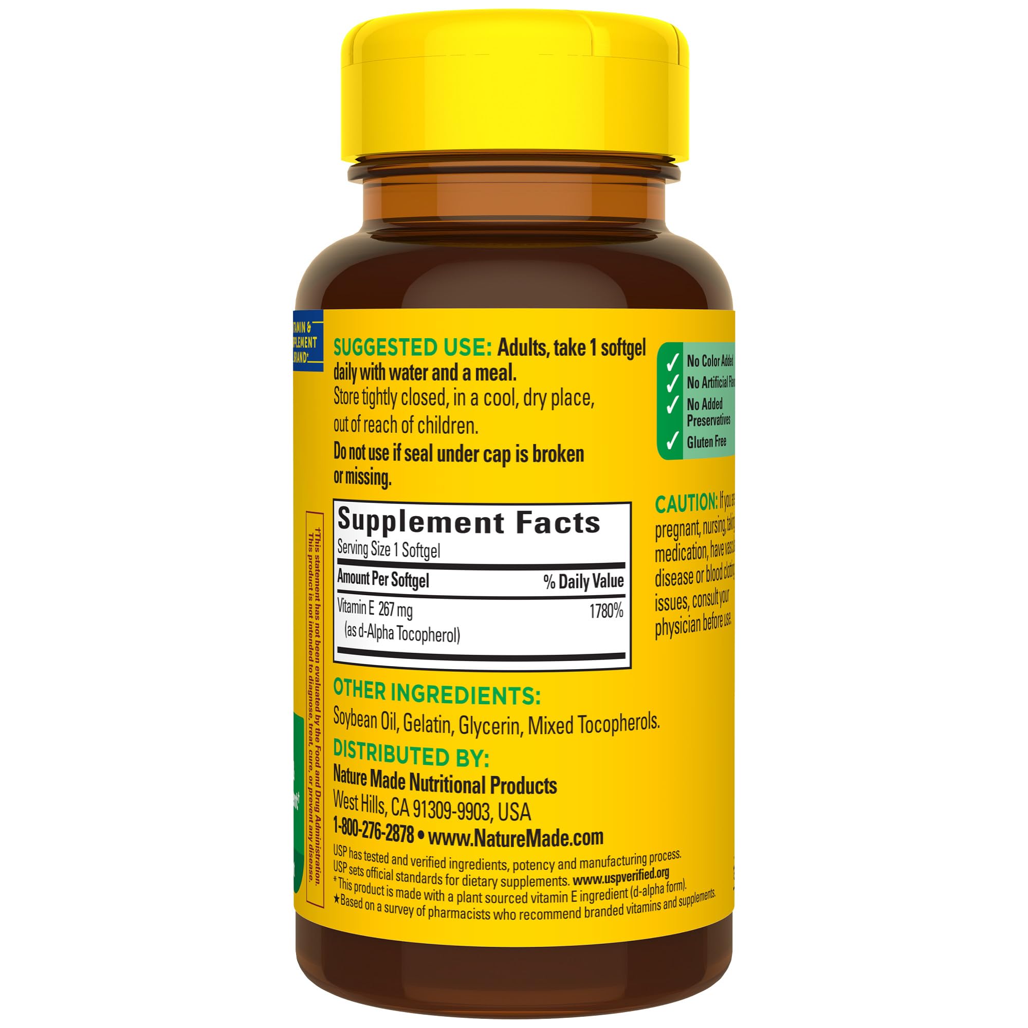 Nature Made Vitamin E 400 IU (267 mg) d-Alpha Softgels — 100-Day Supply