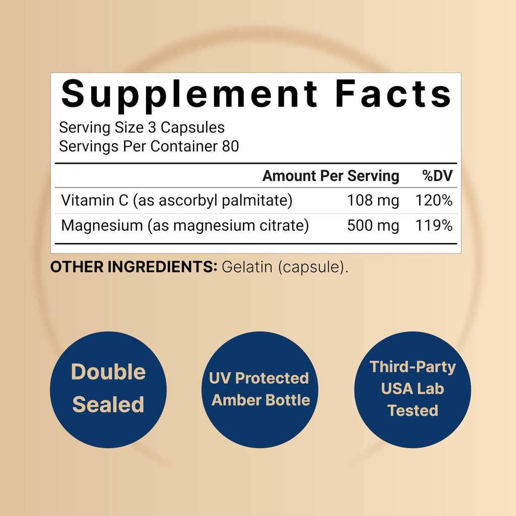 NatureBell Magnesium Citrate 500mg, 240 Capsules | High-Purity Elemental Form | Non-GMO, Gluten-Free