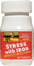 Nature's Blend Stress Advanced Formula Vitamins with Iron - Pack of 2 | Compare to STRESS TABS with Iron