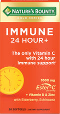 Nature's Bounty Immune 24 Hour Plus Ester-C Vitamin C 1000 mg, D & Zinc - 50 Count