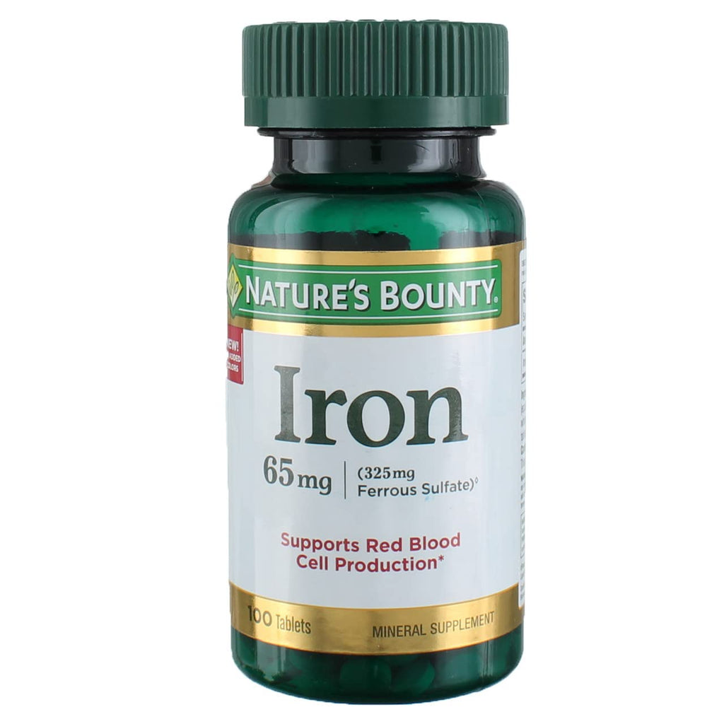 Nature's Bounty Iron 65 mg Tablets - 100 Count (Pack of 6) | Iron Supplement