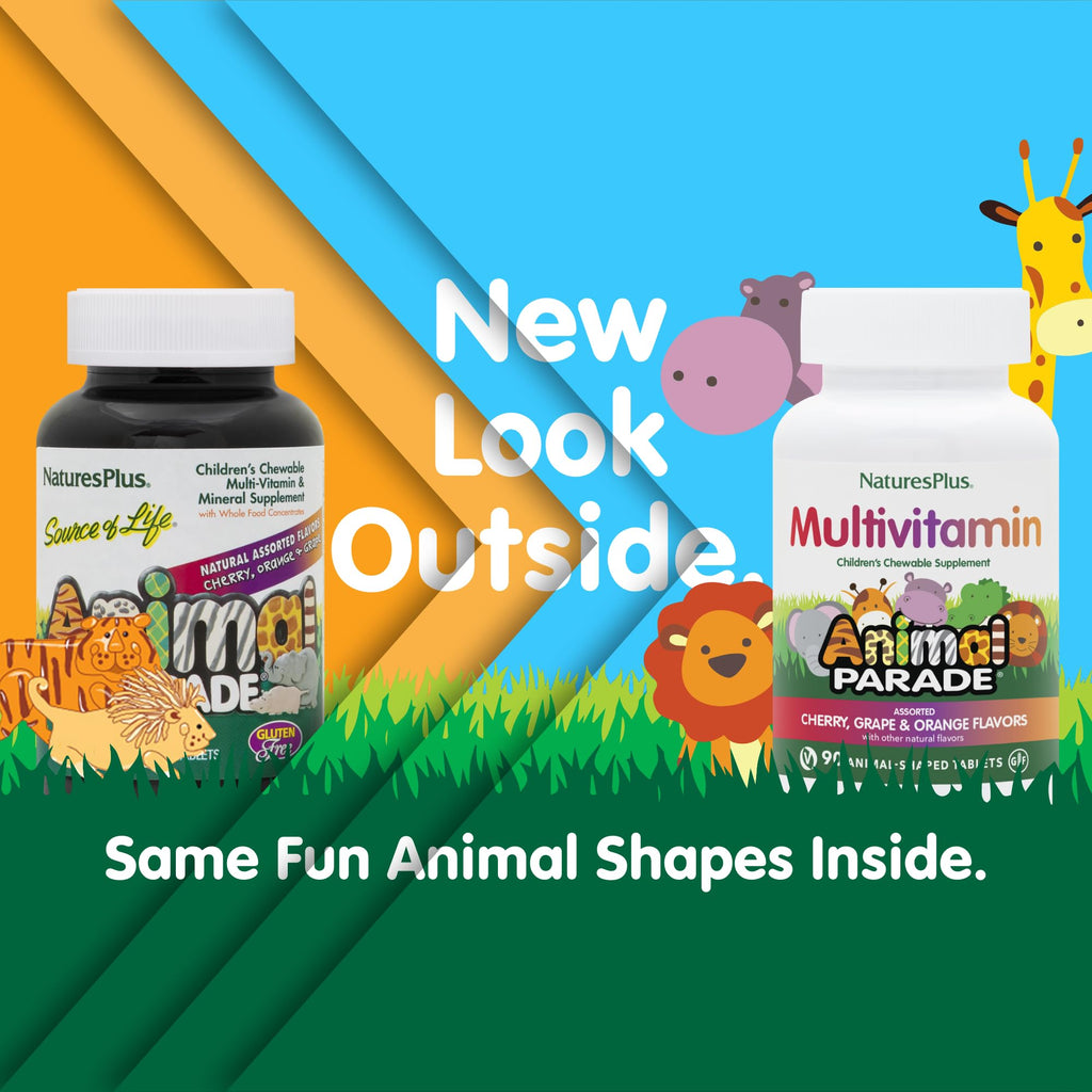 Animal Parade Kids Multivitamin - 90 Animal-Shaped Chewables, Pack of 2, Vegan & Gluten Free