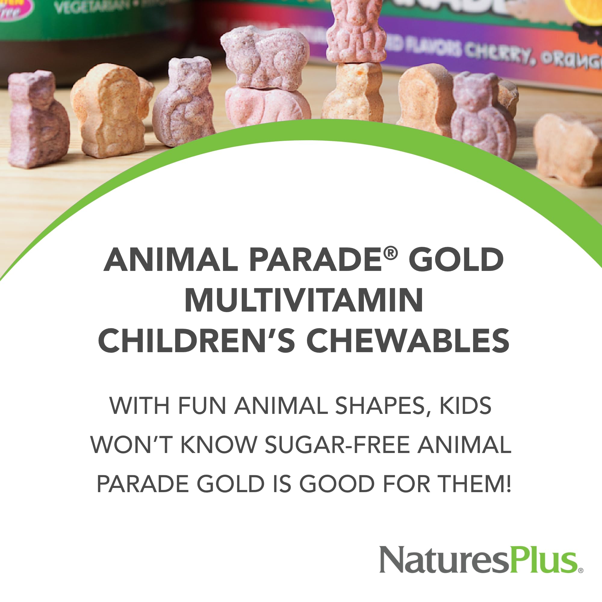Natures Plus Animal Parade Gold Kids Multivitamin – Watermelon Chewables (120 Tablets) | Vegan & Gluten Free