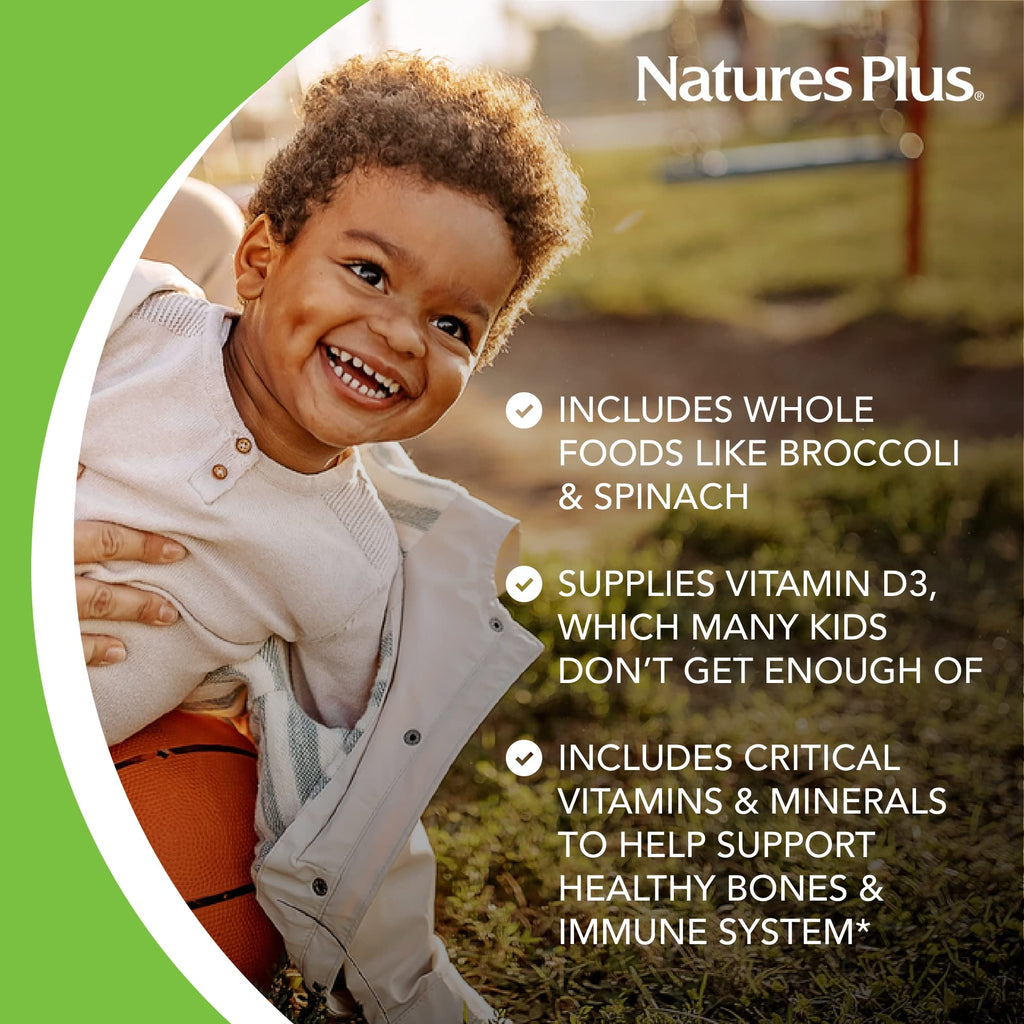 Natures Plus Animal Parade Children's Multivitamin - Vegan, Gluten Free, 180 Animal-Shaped Tablets (Pack of 2)