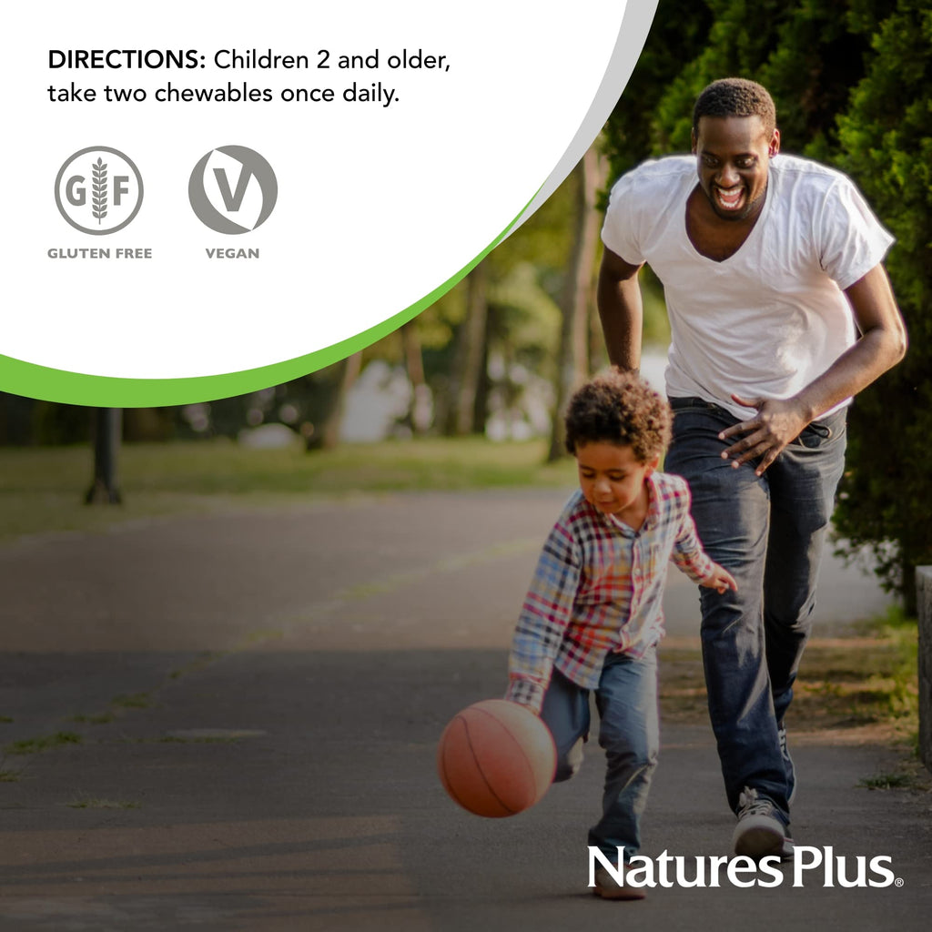 Natures Plus Animal Parade Children's Multivitamin - Vegan, Gluten Free, 180 Animal-Shaped Tablets (Pack of 2)