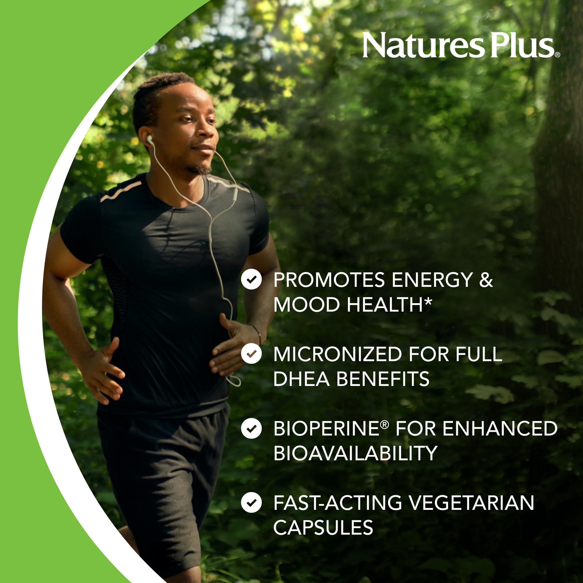 Natures Plus DHEA 10 with Bioperine - 10 mg, 90 Vegetarian Capsules | Gluten Free | 90 Servings