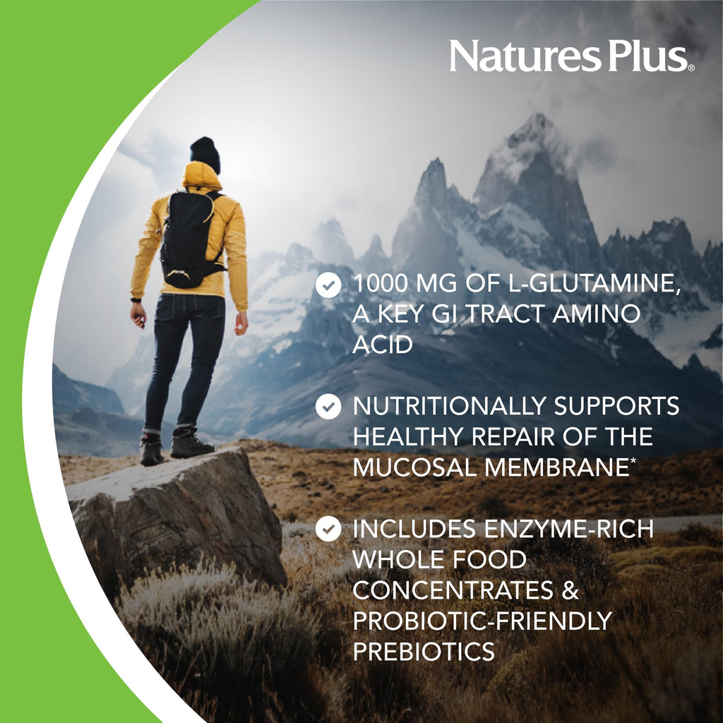 Nature’sPlus GI Natural Total Digestive Wellness – 90 Bi-Layered Tablets (Pack of 2) | Probiotics, Prebiotics, Enzymes + L-Glutamine | Gluten Free