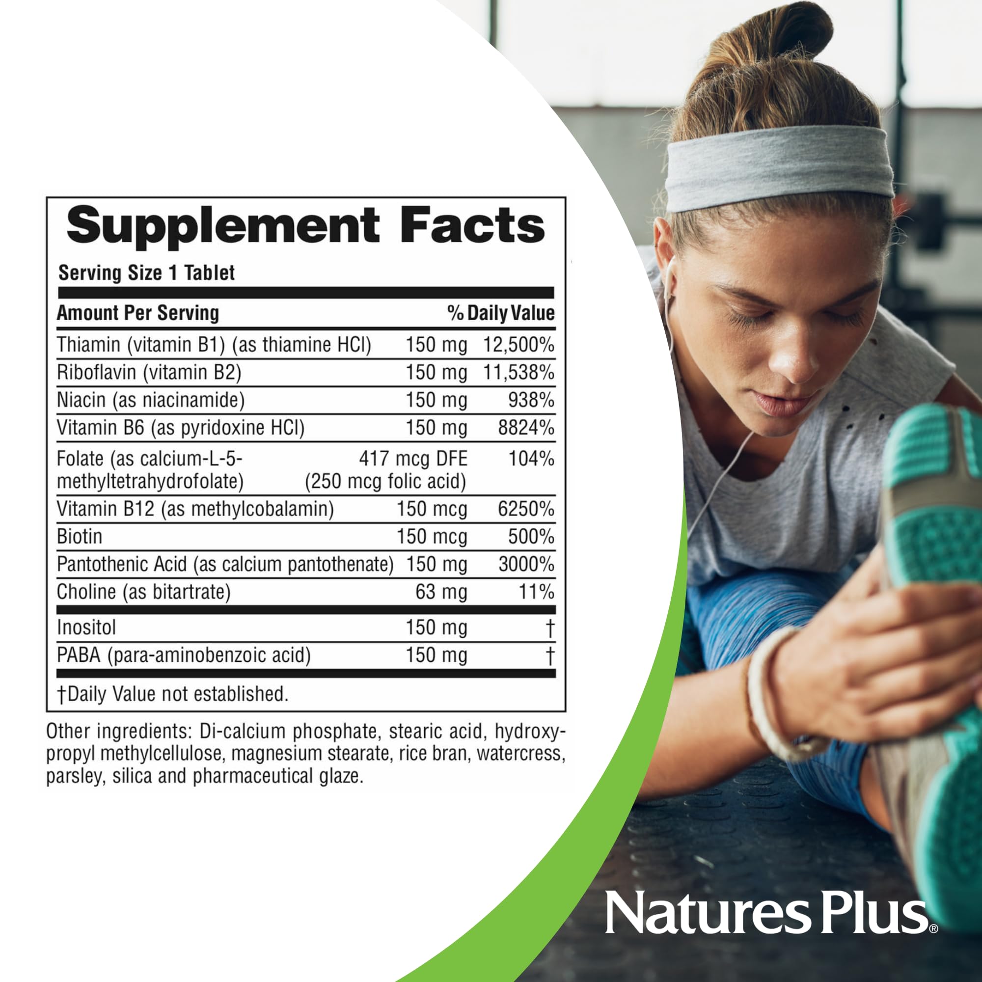 NaturesPlus Mega B-150 Complex | 90 Sustained-Release Vegetarian Tablets | Gluten Free B-Complex Vitamin Supplement