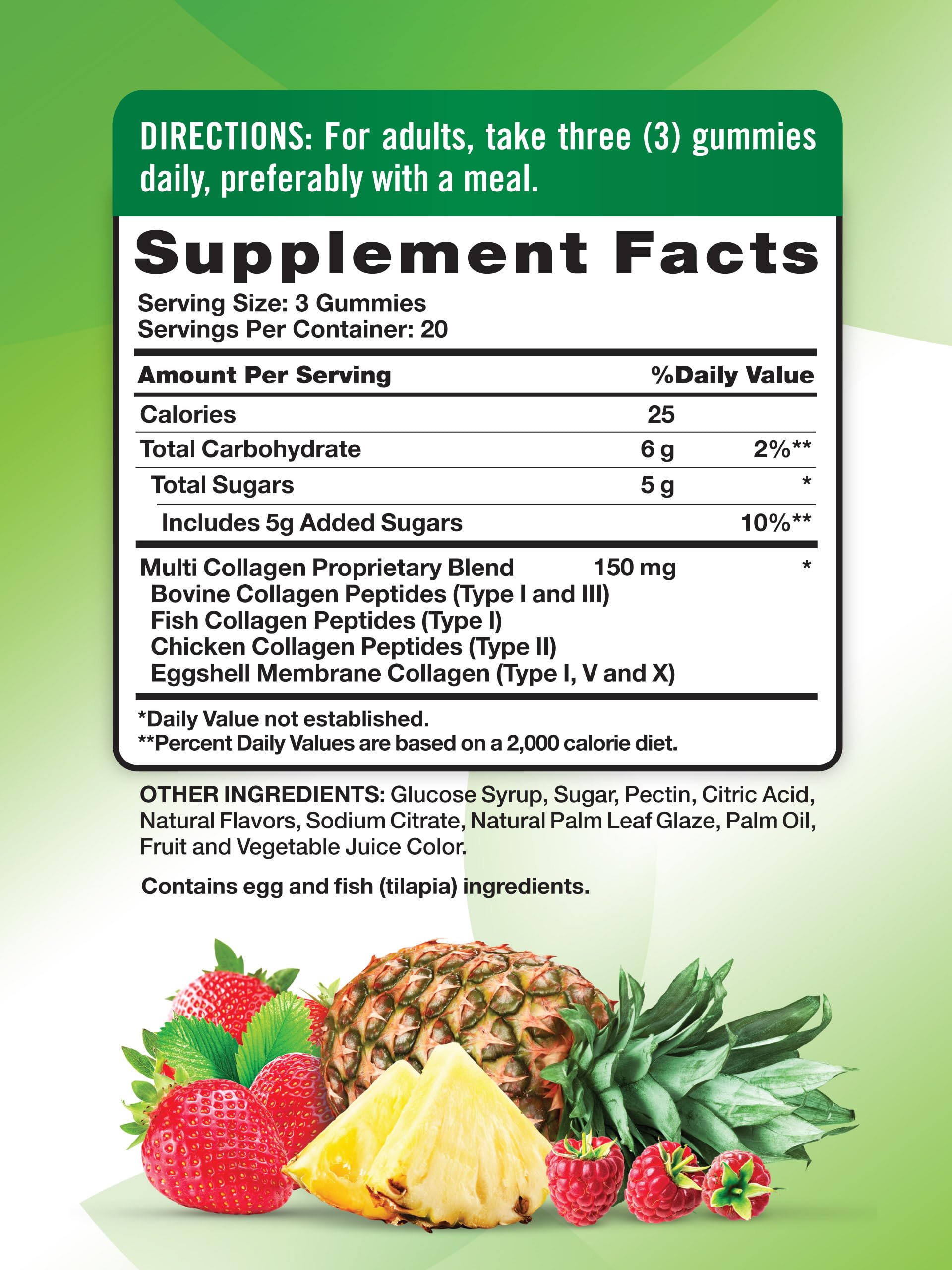 Nature's Truth Multi Collagen Gummies – Types I–X | 60 Count | Non-GMO & Gluten Free | Mixed Fruit