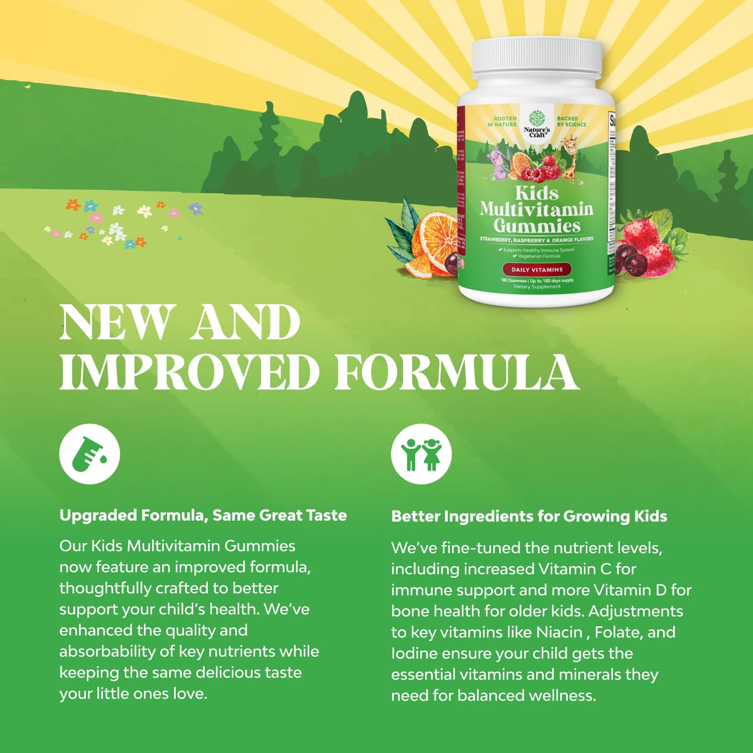 Natures Craft Plant-Based Kids Multivitamin Gummies – Immunity (180ct)