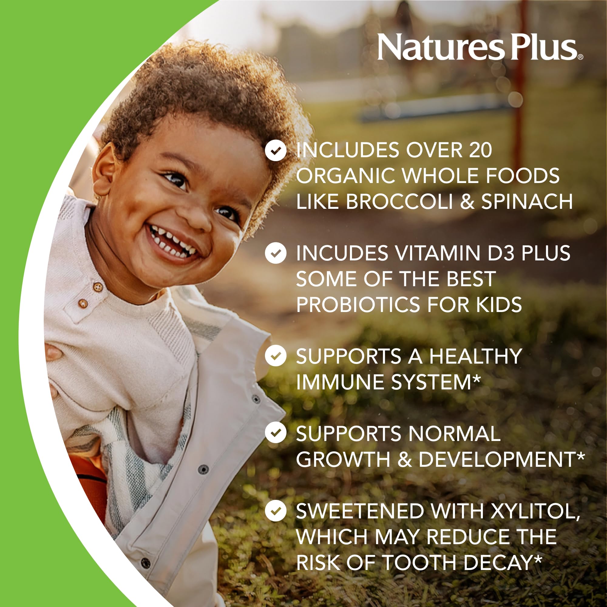 Natures Plus Animal Parade Source of Life Gold Children's Multivitamin - Cherry, Orange & Grape, 60 Chewables, Vegetarian & Gluten-Free