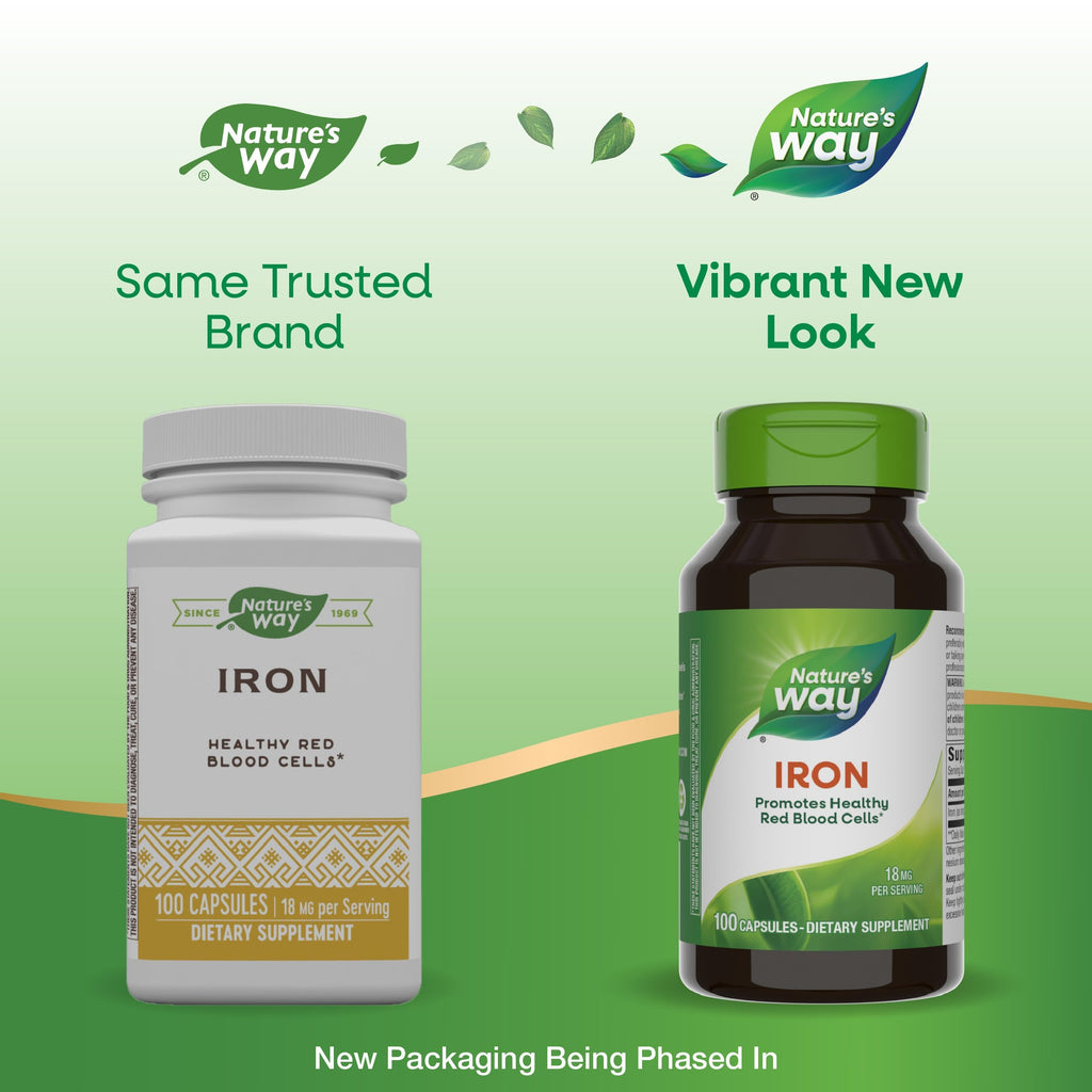 Nature's Way Iron 18 mg - Supports Healthy Red Blood Cells, Gluten Free