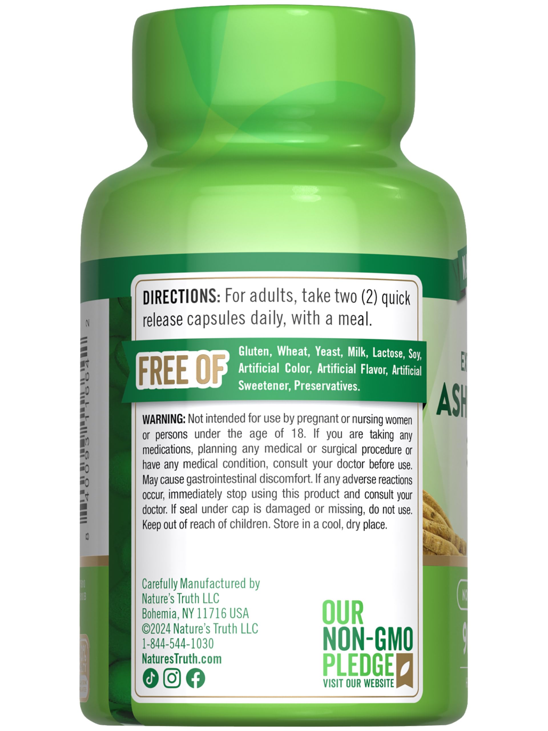 Nature's Truth Ashwagandha Capsules 3000mg – 90 Count | Extra Strength | Non-GMO & Gluten Free