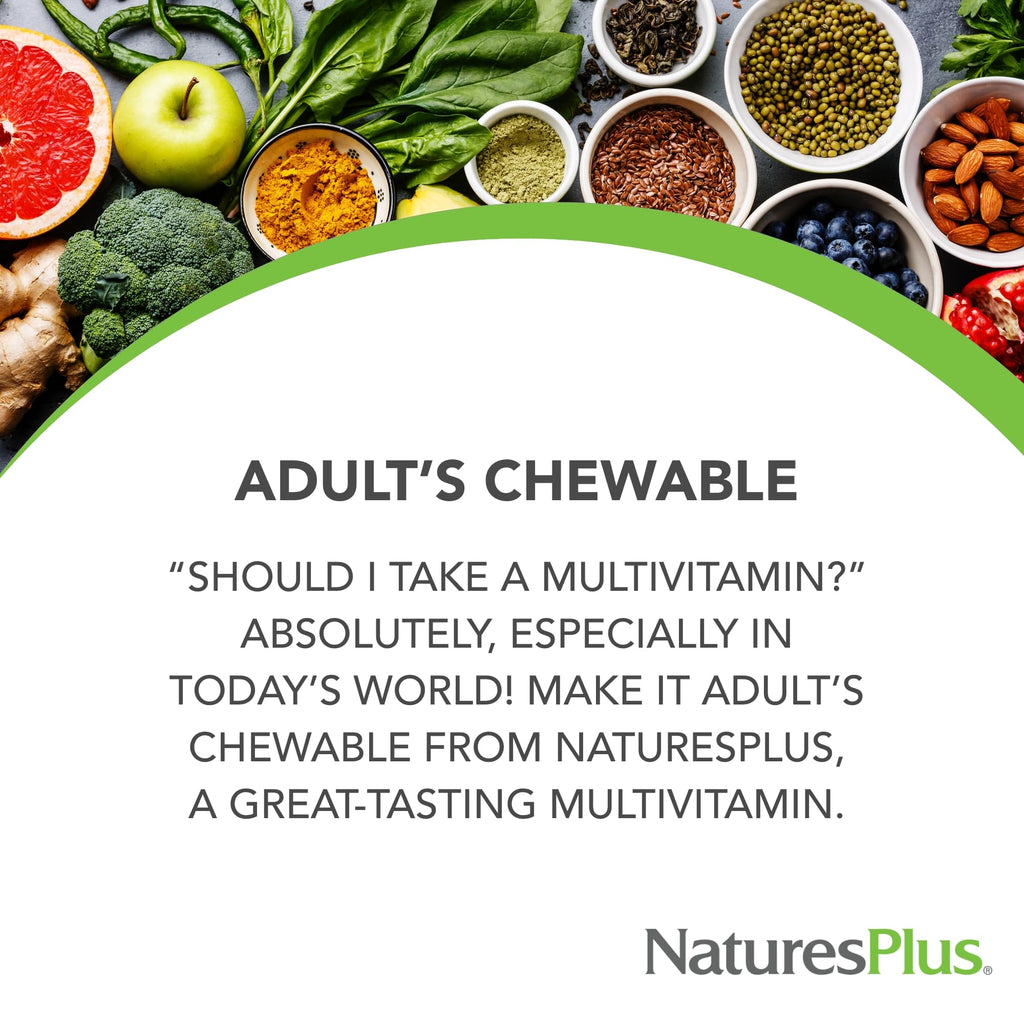NaturesPlus Adult's Chewable Multivitamin - Exotic Red Berry Flavor | 180 Total Servings (90 Tablets x 2) | Vegetarian & Gluten Free