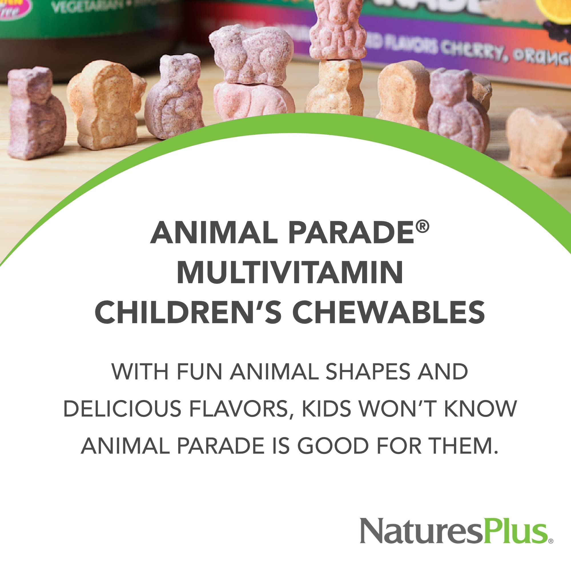 NaturesPlus Animal Parade Kids Multivitamin - Grape Flavor, 180 Tablets (Pack of 2) – Vegetarian & Gluten Free