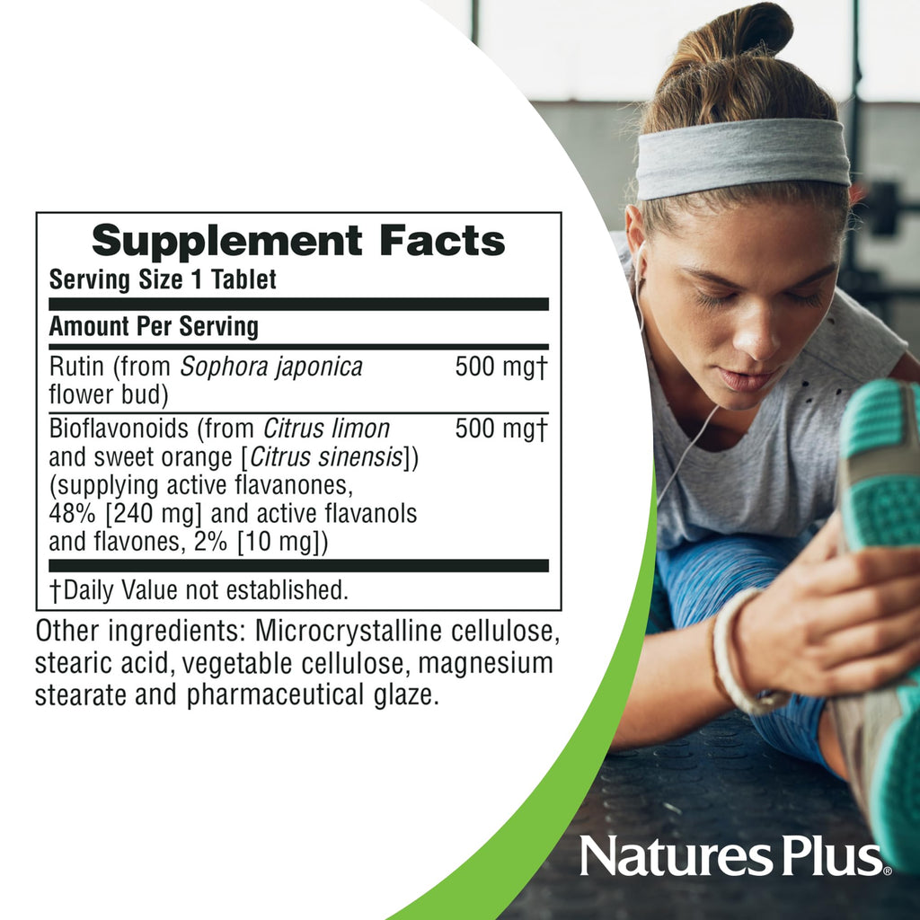 NaturesPlus Biorutin 1000 mg - 60 Tablets - Bioflavonoid & Rutin Complex - Vegetarian, Gluten Free - 60 Servings