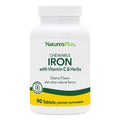 Nature's Plus Chewable Iron 27 mg - 90 Tablets | High Potency Iron with Vitamin C & Herbs